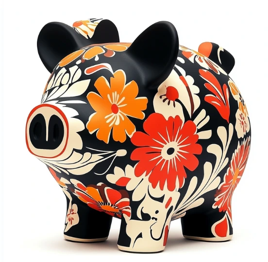 Piggybank in the theme of Mexican Day of the Dead