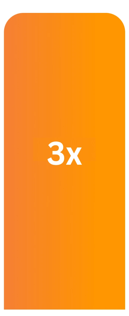 An orange graph showing 3x more payment for default life insurance.