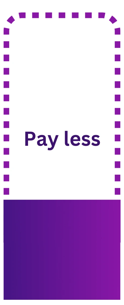 A purple graph showing 3x less payment for retail life insurance.